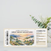 Great Smoky Mountains Trip Boarding Pass Ticket 招待状 (スタンド正面)