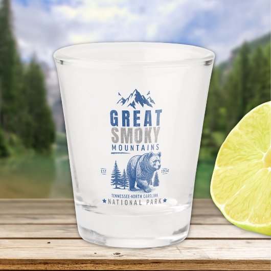 Great Smoky Mountains Vintage Bear – National Park ショットグラス