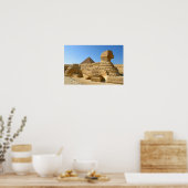 Great Sphinx of Giza with Khafre pyramid - Egypt ポスター (キッチン)