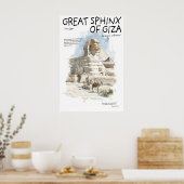 Great Sphinx Poster  Giza Egypt Landmark  Ancient ポスター (キッチン)