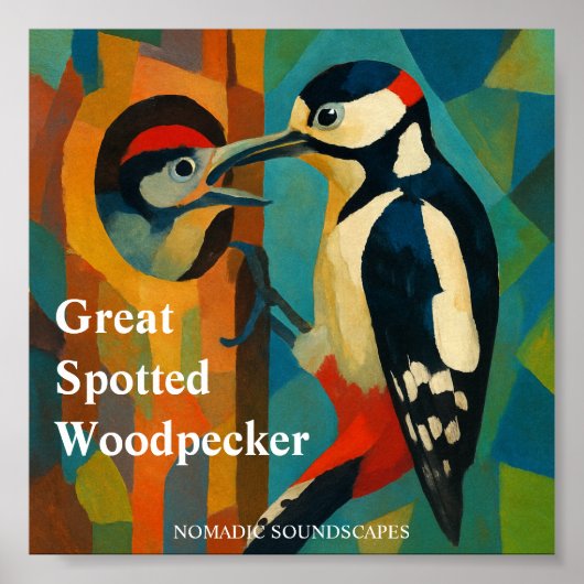 Great Spotted Woodpecker Album Cover ポスター (正面)