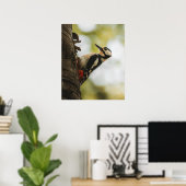 Great Spotted Woodpecker Fine Art Nature Poster ポスター (ホームオフィス)