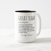 Great Team Definition Custom Funny Appreciation ツートーンマグカップ (正面右)