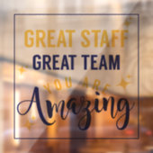 Great Team Great Staff Thank You サイン | 従業員 ウィンドウサイン (シート2)