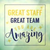 Great Team Great Staff Thank You サイン | 従業員 ウィンドウサイン (シート3)