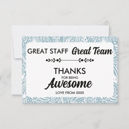 Great Team Great Staff Thank You Sign | 従業員  サンキューカード (正面)