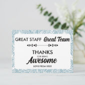Great Team Great Staff Thank You Sign | 従業員  サンキューカード (スタンド正面)