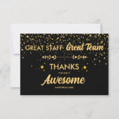 Great Team Great Staff Thank You Sign | Employee サンキューカード (正面)