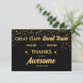 Great Team Great Staff Thank You Sign | Employee サンキューカード (スタンド正面)