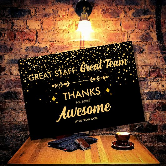 Great Team Great Staff Thank You Sign | Employee サンキューカード