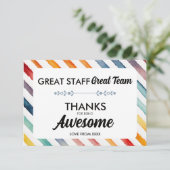 Great Team Great Staff Thank You Sign | Employee  サンキューカード (スタンド正面)