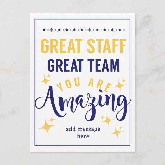 Great Team Great Staff Thank You Sign | Employee  ポストカード (正面)