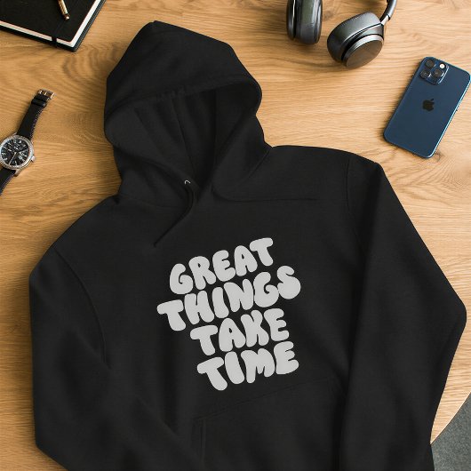 Great Things Take Time Hoodie – Retro Aesthetic  パーカ