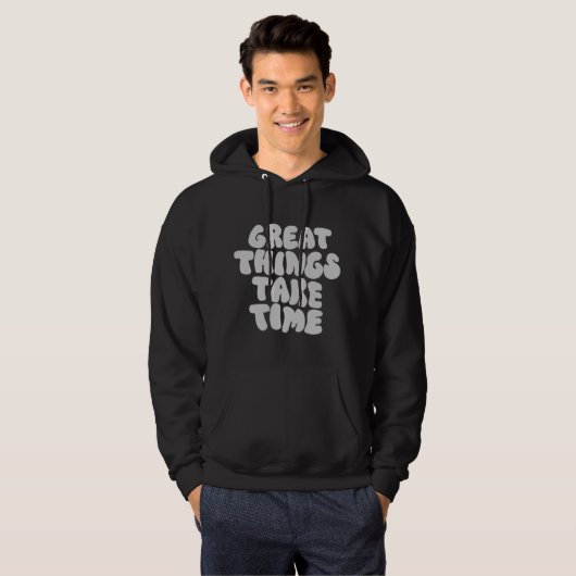 Great Things Take Time Hoodie – Retro Aesthetic  パーカ (正面フル)