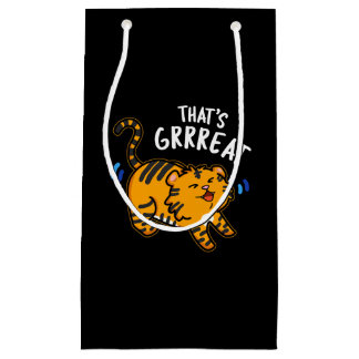 Great Tiger Growl おもしろい Pun Dark BG スモールペーパーバッグ