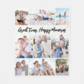 Great Times Happy Memories Photo Collage Keepsake フリースブランケット (正面)
