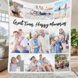 Great Times Happy Memories Photo Collage Keepsake フリースブランケット