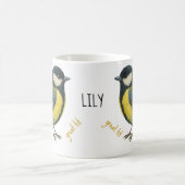 Great Tit Mug – Personalized Garden Bird Illustrat コーヒーマグカップ (中央)