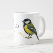 Great Tit Personalized Bird Mug ジャンボコーヒーマグカップ (正面右)