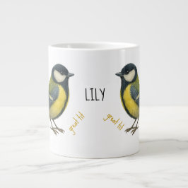 Great Tit Personalized Bird Mug ジャンボコーヒーマグカップ