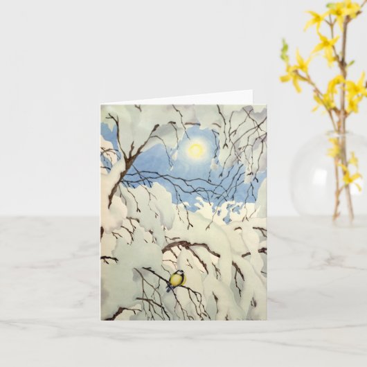 Great Tit - Theodor Severin Kittelsen カード (黄色い花)