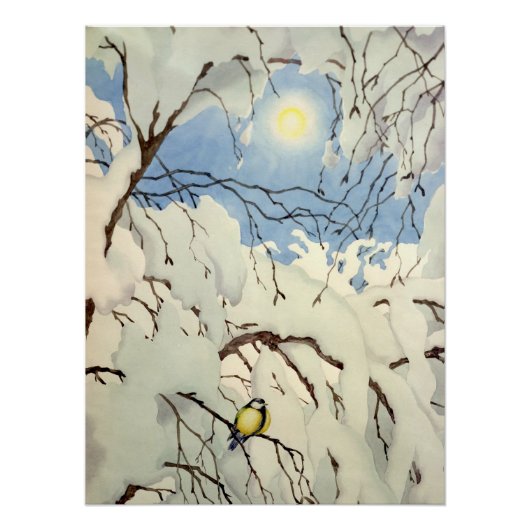 Great Tit - Theodor Severin Kittelsen ポスター (正面)