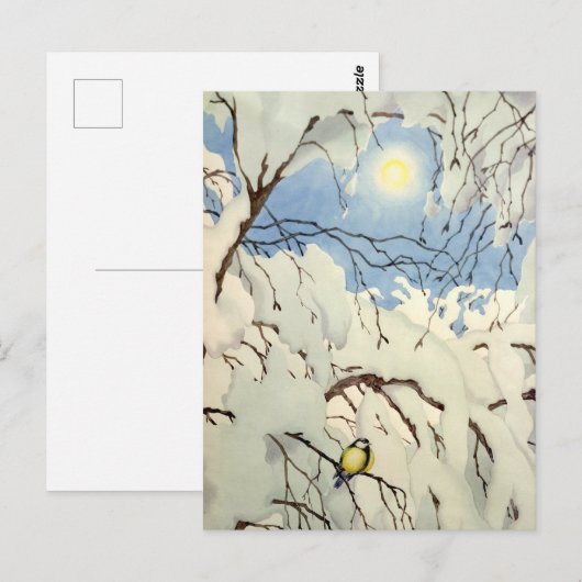 Great Tit - Theodor Severin Kittelsen ポストカード (正面/裏面)