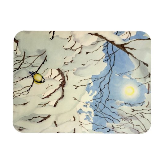 Great Tit - Theodor Severin Kittelsen マグネット (横)