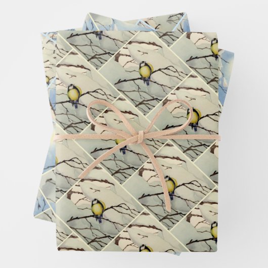 Great Tit - Theodor Severin Kittelsen ラッピングペーパーシート (インサイチュ)