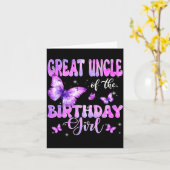 Great Uncle Of The Birthday Girl Butterfly Family  カード (黄色い花)