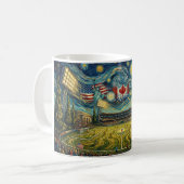 Great USA MX CA  Van Gogh Style Fine Art Wall Art コーヒーマグカップ (正面左)