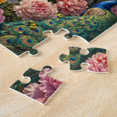 Great Wall Mahjong Tile Scenic Floral Peacock ジグソーパズル (側面)