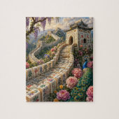 Great Wall Mahjong Tile Scenic Floral Peacock ジグソーパズル (縦)