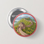 Great Wall Of China Button 缶バッジ (正面&裏面)
