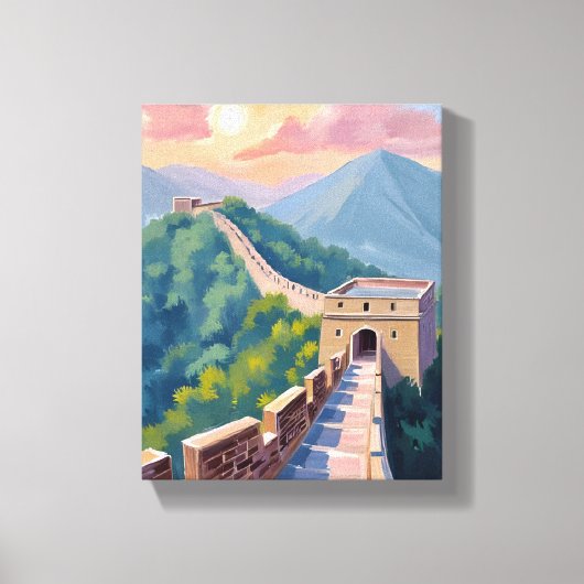Great Wall of China | Travel Painting キャンバスプリント (正面)