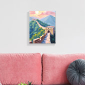 Great Wall of China | Travel Painting キャンバスプリント (インサイチュ (リビング))