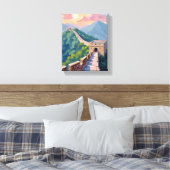 Great Wall of China | Travel Painting キャンバスプリント (インサイチュ (寝室))