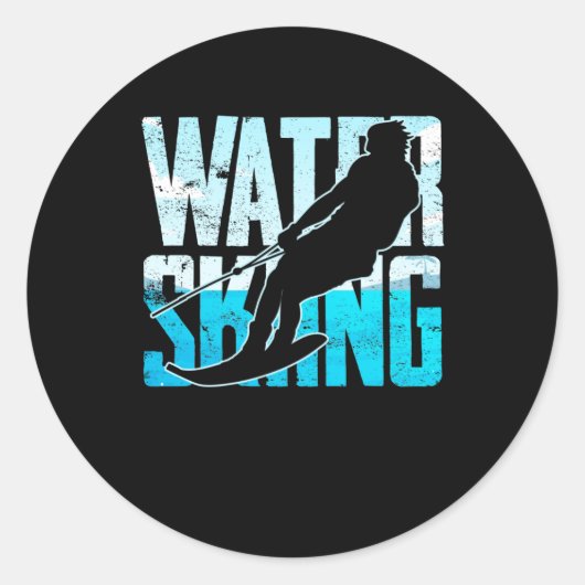 Great Water Skiing Gift Water Skiing Water Skier ラウンドシール (正面)