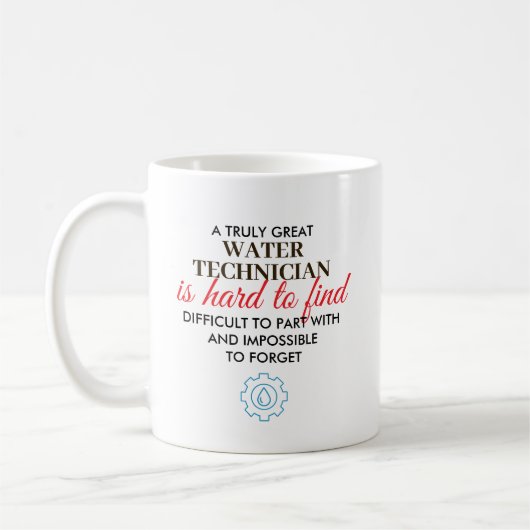 Great Water Technician Personalized Name Gift コーヒーマグカップ (左)