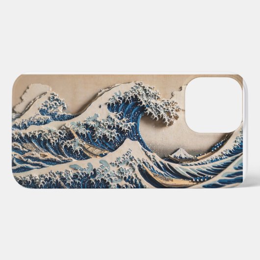 Great Wave 3D Shadow Relief Phone Case – Bold Hoku iPhoneケース (裏面横)