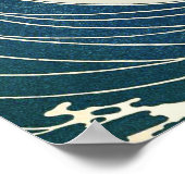 GREAT WAVE AND RED SUN Blue White Nautical ポスター (角)