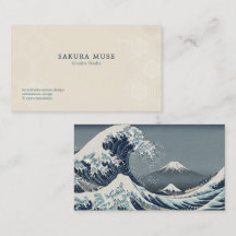 Great Wave Inspired Japanese Business Card 