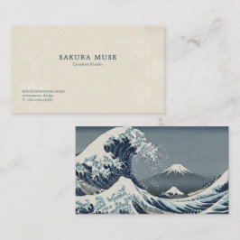 Great Wave Inspired Japanese Business Card  名刺