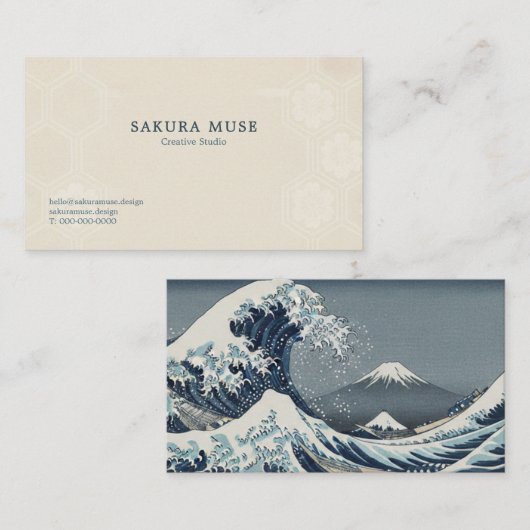 Great Wave Inspired Japanese Business Card  名刺 (正面/裏面)