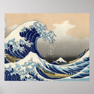 Great Wave Kanagawa Japanese Painting ポスター