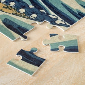 Great Wave Kanagawa Vintage Illustration Japanese ジグソーパズル (側面)
