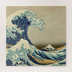 Great Wave Kanagawa Vintage Illustration Japanese ジグソーパズル