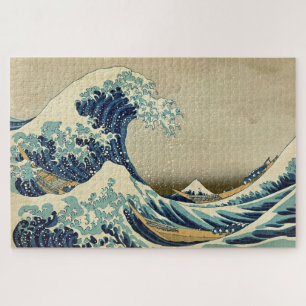 Great Wave Kanagawa Vintage Illustration Japanese ジグソーパズル