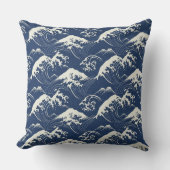 Great Wave Mandala – Seamless Japanese-Inspired Oc クッション (正面)