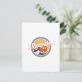 Great Wave & Neon Kanji – Retro Japanese Fuji Des2 ポストカード (スタンド正面)